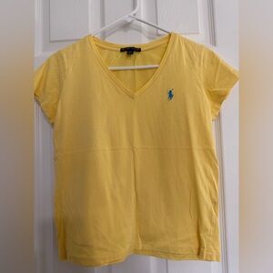 Ralph Lauren Women's Yellow V-Neck Tee